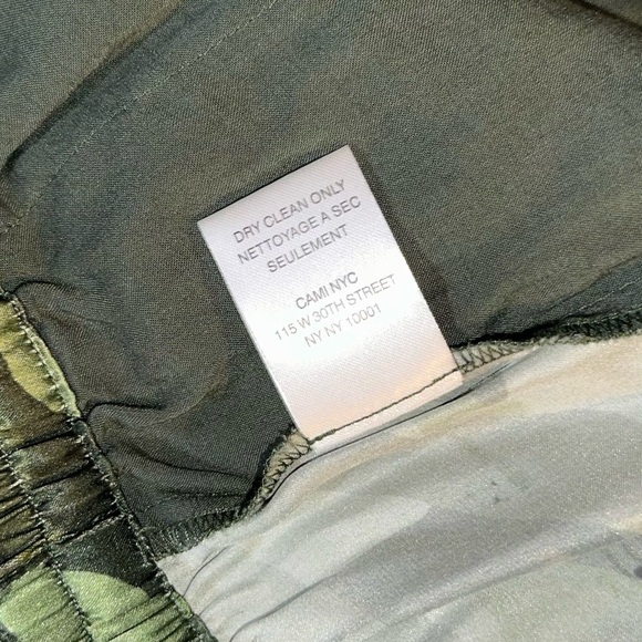 CAMI NYC Revolve The Sadie Pant in Camo Green 100% Silk Pull On Joggers XS - Picture 11 of 12